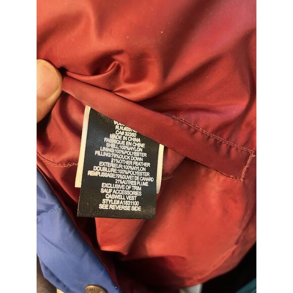 Volcom Womens Size S Reversible Duck Down Puffer Vest ~ Red / Blue - Picture 8 of 9